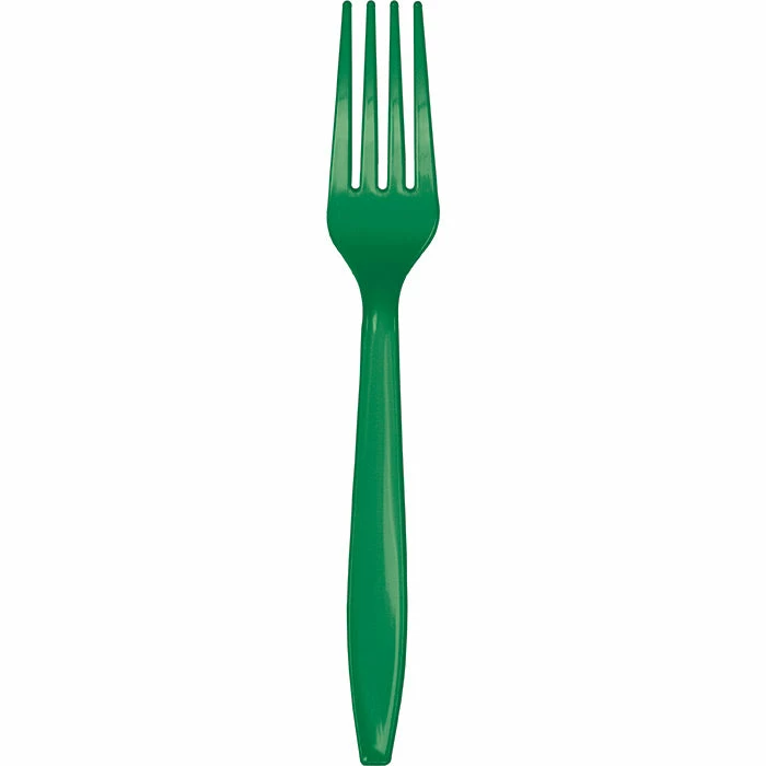 Creative Converting Emerald Green Plastic Forks, 50 Ct Solid Color Tableware