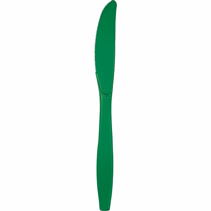 Creative Converting Solid Color Tableware Emerald Green Plastic Knives, 50 Ct