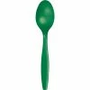 Creative Converting Solid Color Tableware Emerald Green Plastic Spoons, 50 Ct