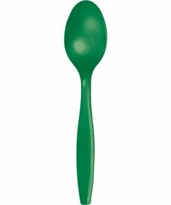 Creative Converting Solid Color Tableware Emerald Green Plastic Spoons, 50 Ct