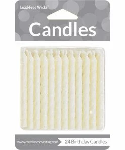 Creative Converting White Candles, 24 Ct Birthday Party Candles