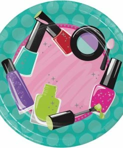 Creative Converting Sparkle Spa Party Icon Dessert Plates, 8 Ct
