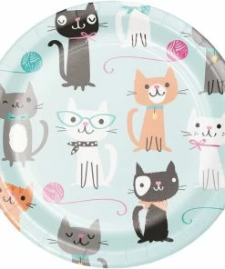 Creative Converting Cat Party Dessert Plates, 8 Ct