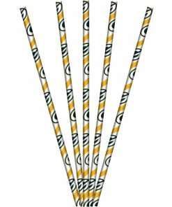 Creative Converting Green Bay Packers Paper Straws, 24 Ct NFL And Football Party Supplies