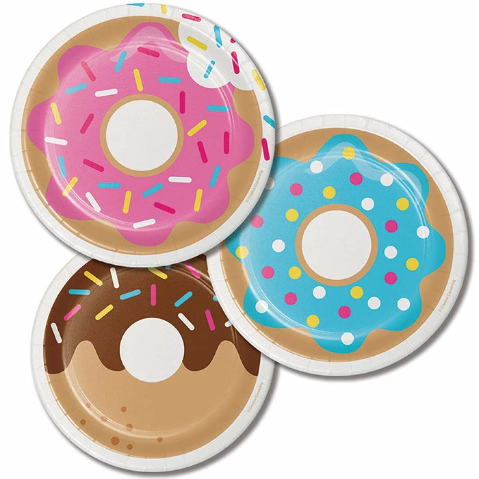 Creative Converting Kids Birthday Party Themes Donut Time Dessert Plates, 8 Ct