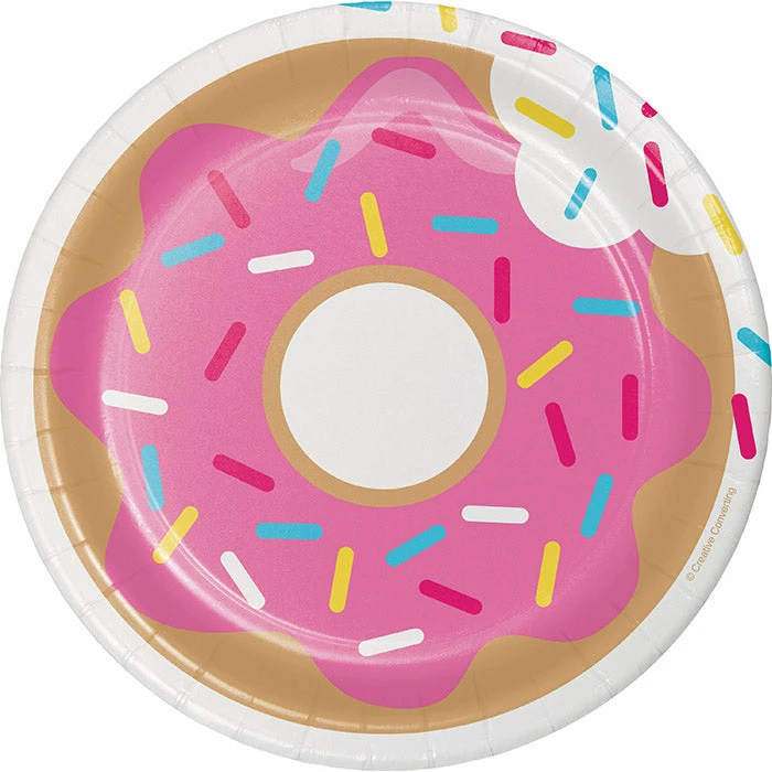 Creative Converting Kids Birthday Party Themes Donut Time Dessert Plates, 8 Ct