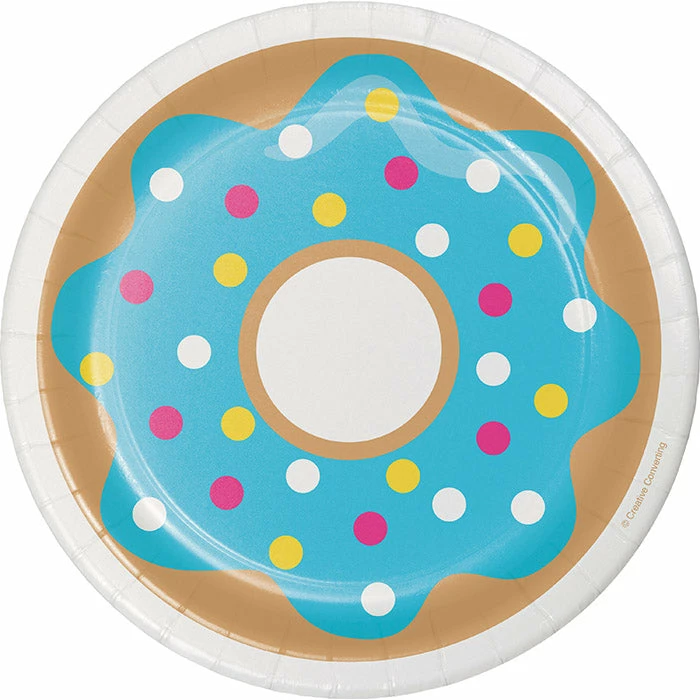 Creative Converting Kids Birthday Party Themes Donut Time Dessert Plates, 8 Ct