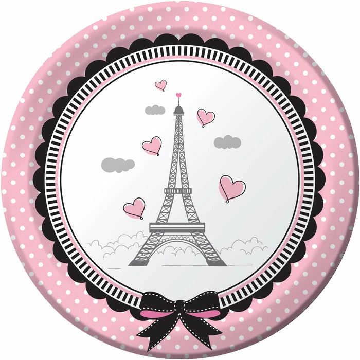 Creative Converting Kids Birthday Party Themes Party In Paris Dessert Plates, 8 Ct