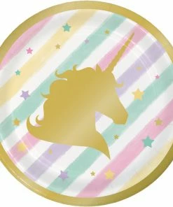 Creative Converting Sparkle Unicorn Dessert Plates, 8 Ct