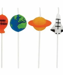 Creative Converting Birthday Party Candles Space Blast Pick Candles, 4 Ct