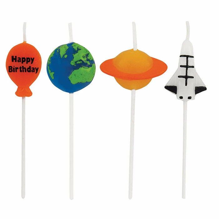 Creative Converting Birthday Party Candles Space Blast Pick Candles, 4 Ct