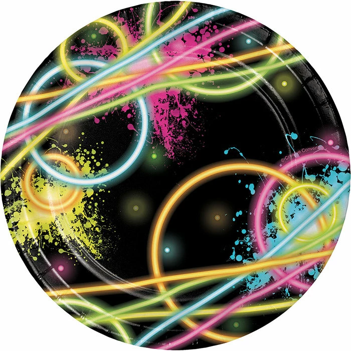 Creative Converting Glow Party Dessert Plates, 8 Ct Kids Birthday Party Themes