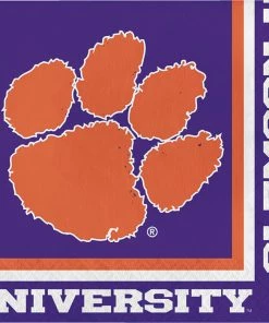 Creative Converting NCAA College Themed Party Decorations Clemson University Napkins, 20 Ct