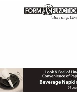 Creative Converting Solid Color Tableware Form & Function - White Beverage Napkin Airlaid, 24 Ct