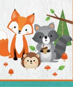 Creative Converting Wild One Woodland Animals Napkins, Pack Of 16