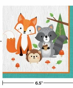 Creative Converting Wild One Woodland Animals Napkins, Pack Of 16