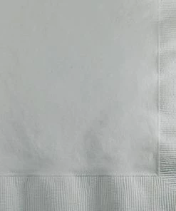Creative Converting Solid Color Tableware Shimmering Silver Beverage Napkins, 20 Ct