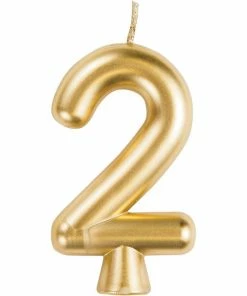 Creative Converting Gold 2 Candle Birthday Party Candles