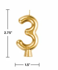 Creative Converting Gold 3 Candle