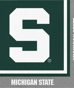 Creative Converting NCAA College Themed Party Decorations Michigan State University Napkins, 20 Ct