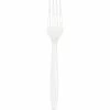Creative Converting Solid Color Tableware White Premium Plastic Forks, 24 Ct