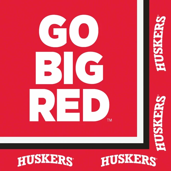 Creative Converting NCAA College Themed Party Decorations University Of Nebraska Napkins, 20 Ct