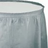Creative Converting Solid Color Tableware Shimmering Silver Plastic Tableskirt, 14' X 29"