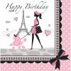 Creative Converting Party In Paris Birthday Napkins, 18 Ct Kids Birthday Party Themes