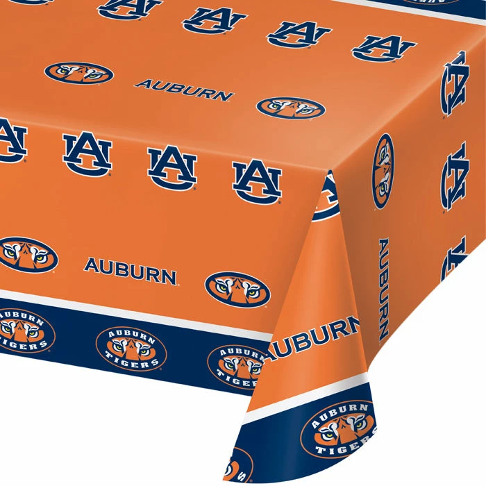 Creative Converting Auburn University Plastic Table Cover, 54" X 108"