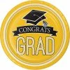 Creative Converting Graduation Party Supplies Graduation School Spirit Yellow Dessert Plates, 18 Ct