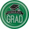 Creative Converting Graduation School Spirit Green Dessert Plates, 18 Ct Graduation Party Supplies