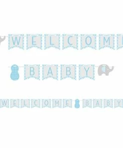 Creative Converting Baby Showers Little Peanut Boy Elephant Ribbon Banner