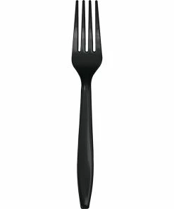 Creative Converting Black Plastic Forks, 24 Ct Solid Color Tableware