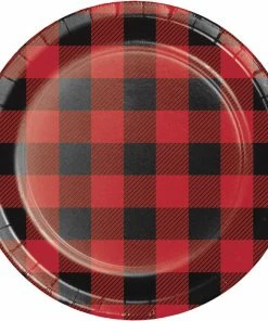 Creative Converting Themed Tableware Buffalo Plaid Dessert Plates, 8 Ct