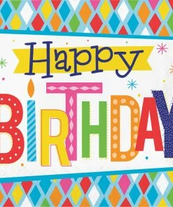 Creative Converting Bright Birthday Napkins, 16 Ct