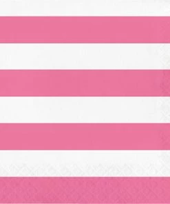 Creative Converting Themed Tableware Dots & Stripes Candy Pink Napkins, 16 Ct