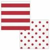 Creative Converting Dots & Stripes Classic Red Napkins, 16 Ct Themed Tableware