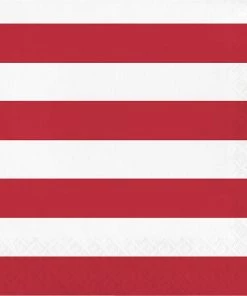 Creative Converting Dots & Stripes Classic Red Napkins, 16 Ct Themed Tableware