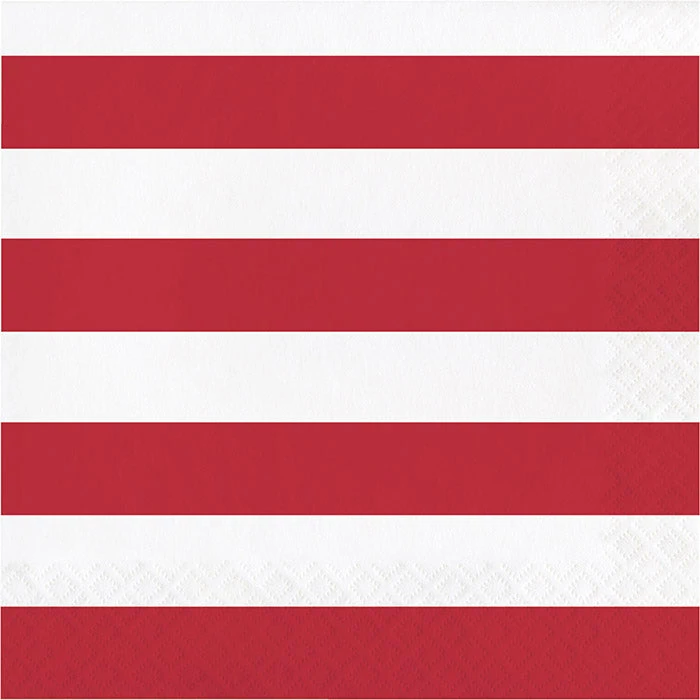 Creative Converting Dots & Stripes Classic Red Napkins, 16 Ct Themed Tableware