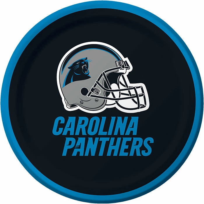 Creative Converting NFL And Football Party Supplies Carolina Panther Dessert Plates, 8 Ct