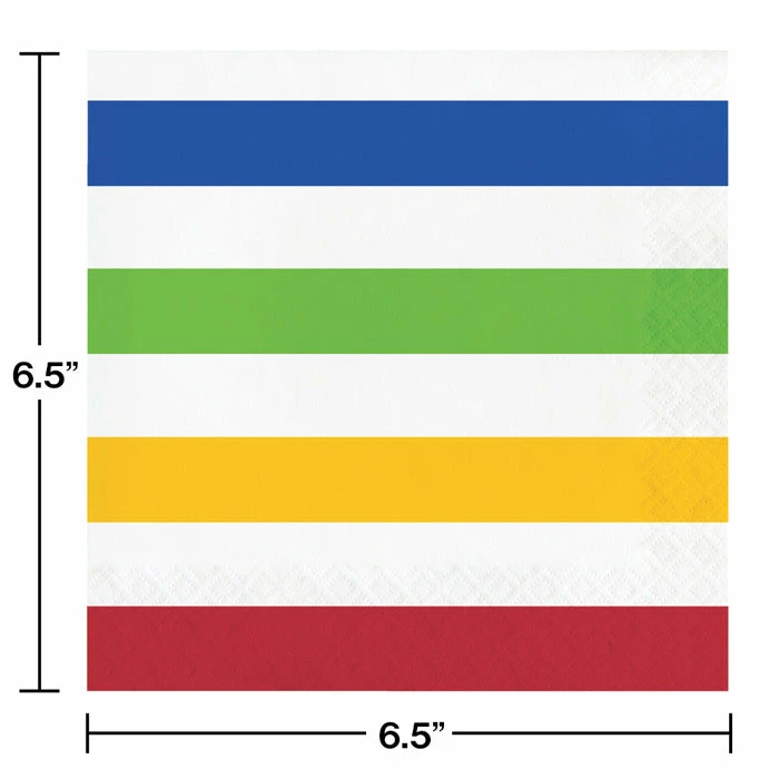 Creative Converting Themed Tableware Dots & Stripes Napkins, 16 Ct