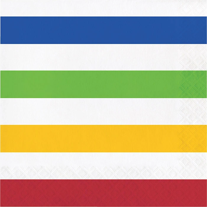Creative Converting Themed Tableware Dots & Stripes Napkins, 16 Ct