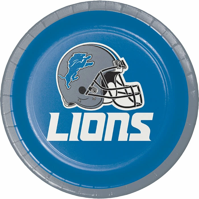Creative Converting NFL And Football Party Supplies Detroit Lions Dessert Plates, 8 Ct