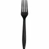 Creative Converting Black Plastic Forks, 50 Ct Solid Color Tableware
