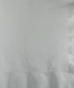 Creative Converting Solid Color Tableware Shimmering Silver Napkins, 20 Ct