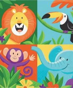 Creative Converting Kids Birthday Party Themes Jungle Safari Napkins, 16 Ct