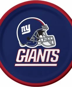 Creative Converting New York Giants Dessert Plates, 8 Ct NFL And Football Party Supplies