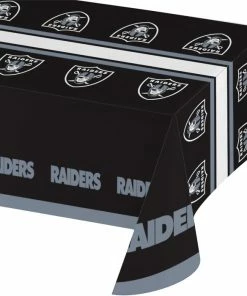 Creative Converting Las Vegas Raiders Plastic Table Cover, 54" X 102"