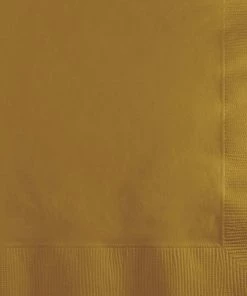 Creative Converting Glittering Gold Beverage Napkin, 3 Ply, 50 Ct Solid Color Tableware