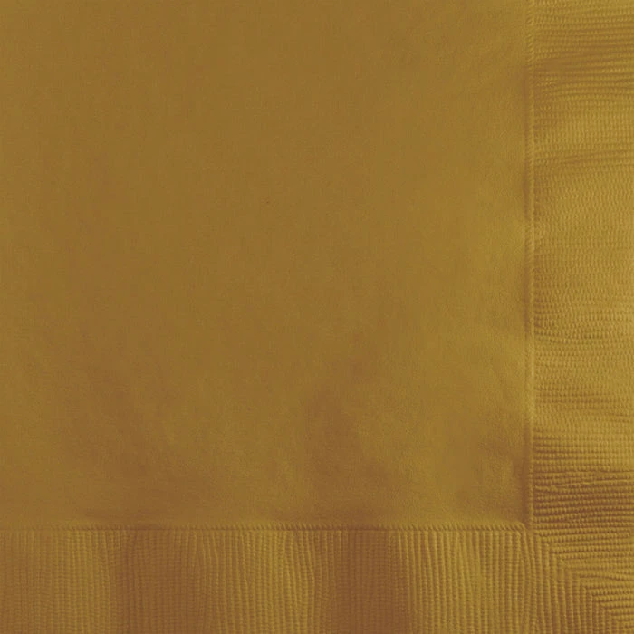 Creative Converting Glittering Gold Beverage Napkin, 3 Ply, 50 Ct Solid Color Tableware